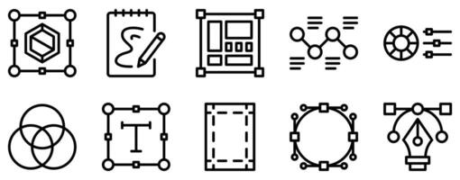 Editorial Design Icon Set Refined Line Style Collection for Publication Layouts vector