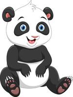 Cute panda cartoon on white background vector