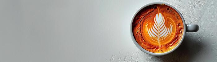 A cup of coffee on a white background. photo