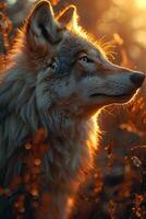 The wolf is a symbol of strength and courage. It is a powerful predator that is respected by all who encounter it. photo