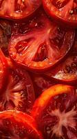 Close-up of a sliced tomato photo