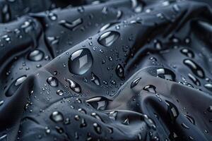 water drops on a waterproof fabric. photo