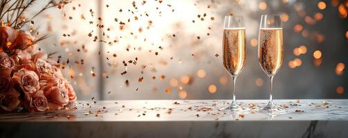 Marble counter mockup with a New Year celebration background featuring vibrant fireworks lighting up the night sky, editorial photography, empty copy space on the right photo