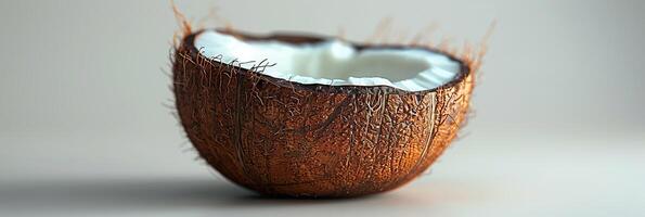 Coconut half on a white background photo
