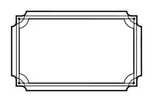 Black and white picture frame for modern wall on white background vector