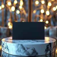 A blank black business card crafted from a premium photo