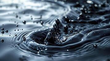 Black liquid, looks like oil, dark and viscous. photo