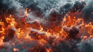 Fire and brimstone raining down from the heavens. photo