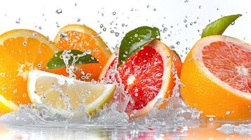 Fresh and juicy citrus fruits. photo