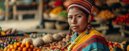 Festival highlighting indigenous arts and crafts, with artisans displaying their work, Cultural Festivals in Remote Areas, editorial shot, empty copy space for text photo