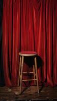 The spotlight is on an empty chair. photo