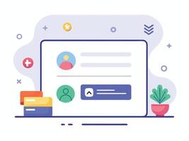 Illustration of sign up, log in wireframe idea. Showcasing various UI elements vector