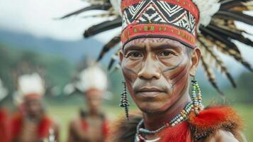 Closeup of participants in rare ceremonies photo