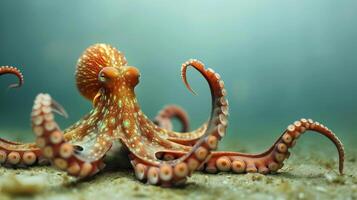 Camouflaged octopus blending into the ocean floor photo