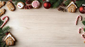 Festive wooden counter mockup with a backdrop of a clock striking midnight photo