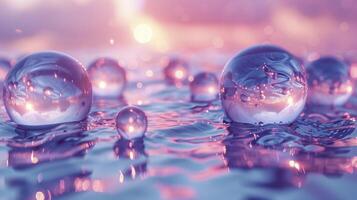 abstract liquid background with bubbles bright colors glowing effect photo
