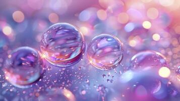 abstract liquid background with bubbles bright colors glowing effect photo