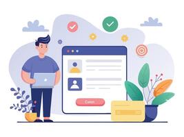 Sign In-Up UI Wireframe Concept vector