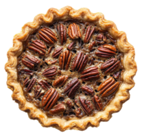 Pecan pie fresh out of the oven, cut out - stock . png