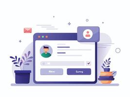 Minimalist Sign Up and Log In Wireframe vector