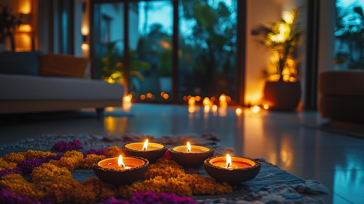 Luxury homes during Diwali night