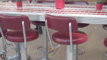 Modern RedBar Stools with Table in a Contemporary Caf Setting video