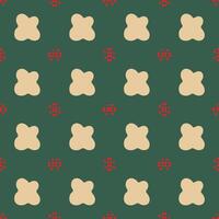 a green and red pattern with flowers vector