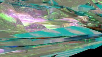 Geometric abstract crystal mineral structure 3D Rendering Loop video