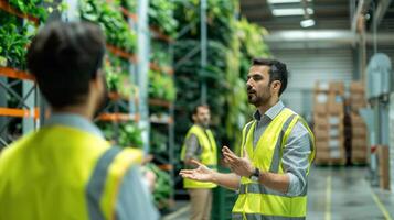 A workshop training logistics staff on sustainable practices, emphasizing the importance of green logistics in modern supply chains by aigenerative photo