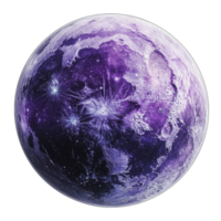 Purple-hued moon with textured surface png