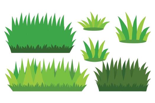 Patch of green grass illustration set on white background vector