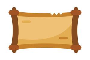 An ancient parchment scroll displayed on a transparent background, showcasing its aged texture and historical significance flat illustration on white background vector