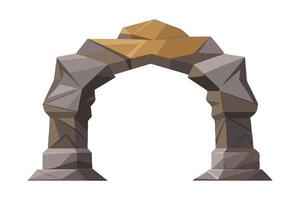 Majestic artificial rock archway flat illustration on white background vector