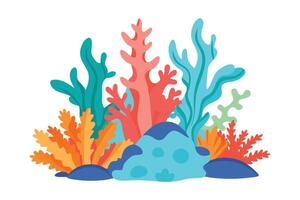 coral reefs flat illustration on white background vector