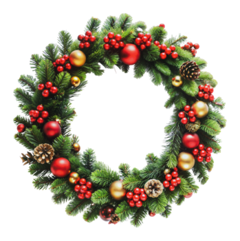 rojo y oro Navidad guirnalda, cortar fuera - valores . png