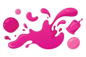 Vibrant splash of pink liquid captured in a dynamic, fluid motion illustration set on white background vector