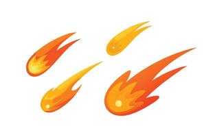 Comet, showcasing its bright tail and distinct shape illustration set on white background. vector