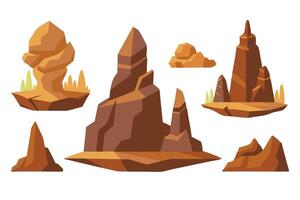 Unique rock formation displayed illustration set on white background vector