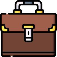 a brown briefcase icon on a white background vector