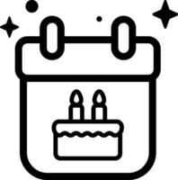 a calendar with a cake on it and stars vector