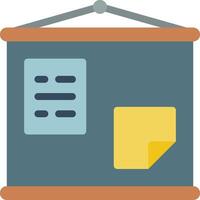 a bulletin board with a yellow sticky note on it vector