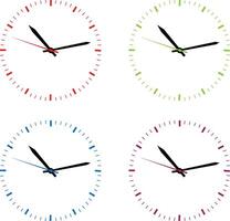 Clocks shapes and colors, clock art illustration vector