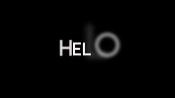 creative motion blur animation the text of the word hello is written in white on a black background video