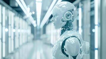 Artificial intelligence controlling production processes in a high-tech factory for efficiency. Smart factory automation video