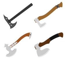 ancient warrior battle ax flat style illustration isolated on white background vector