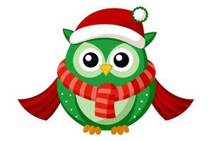 Adorable Christmas Owl Graphics for Holiday Design Projects Ideal for Logos, Illustrations, Gift Tags, and Unique Seasonal Branding to Add a Touch of Festive Cheer to Your Work vector