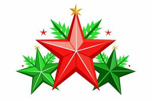 Bright Christmas Stars Graphics for Holiday Design Projects Ideal for Greeting Cards, Logos, Illustrations, Gift Tags, and Unique Seasonal Branding to Add a Touch of Festive Cheer vector