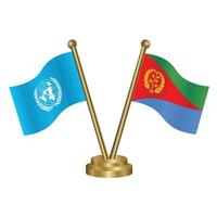 United Nations and Eritrea table flags vector