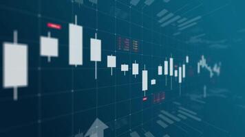 Stock market graph and chart for investment motion background, seamless loop video