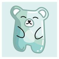 Cute little bear of Blue color, marmalade bear. sweet juicy jelly figure. element for children s postcards or printing on fabric or Stylish Poster vector